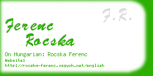 ferenc rocska business card